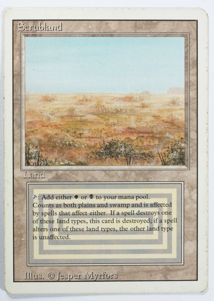 Scrubland Magic Card Dual Land Revised MTG Reserved List