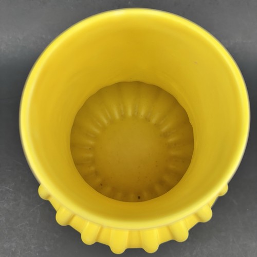 Vintage IKEA Ehlen Johansson Yellow Ribbed Ceramic Vase Rare MCM Style Mint - Picture 12 of 16