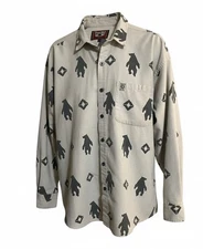 Vintage True Grit Bear Southwestern Geometriic Print Outdoor Shirt  Mens  XL