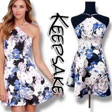 Keepsake The Label Crossroads Floral Abstract Print Halter Mini Womens Size S