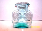 Vintage Aqua Blue Blenko Art Glass Double Spout Pitcher~MINT
