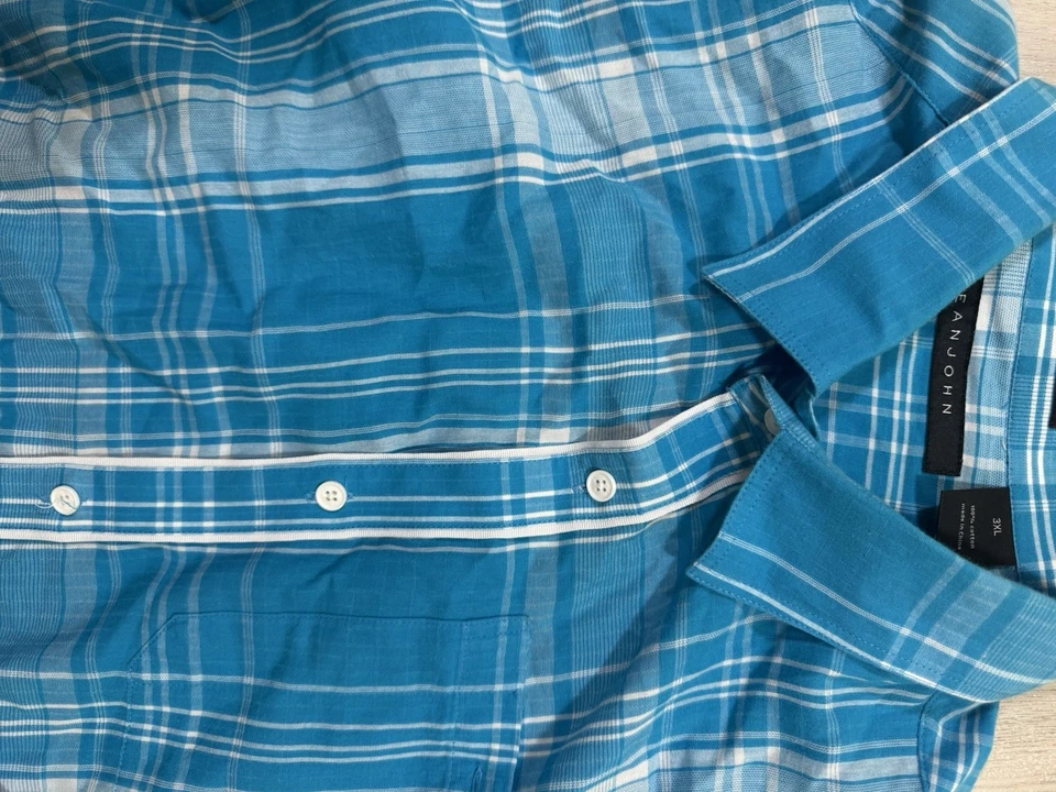 Camisa de vestir Sean John a medida ventana a cuadros para hombre talla 3xl manga larga Foto 4 de 4