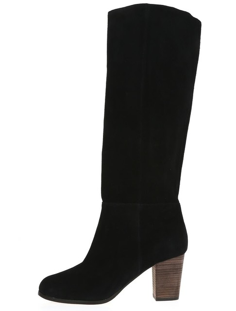 black suede pull on boots