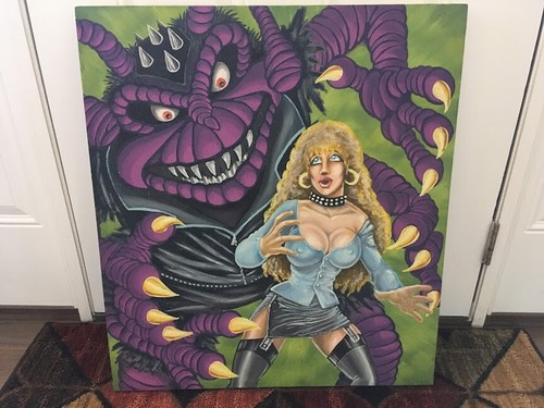 CANVAS PAINTING BY TONY BASILICATO 26" x 29" PRIME SLIME TALES FROM 1980'S