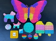 12x PUSH POP SILICONE SENSORY FIDGET TOY ANXIETY STRESS RELIEF POP BUBBLE