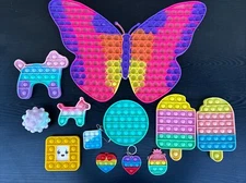 12x PUSH POP SILICONE SENSORY FIDGET TOY ANXIETY STRESS RELIEF POP BUBBLE