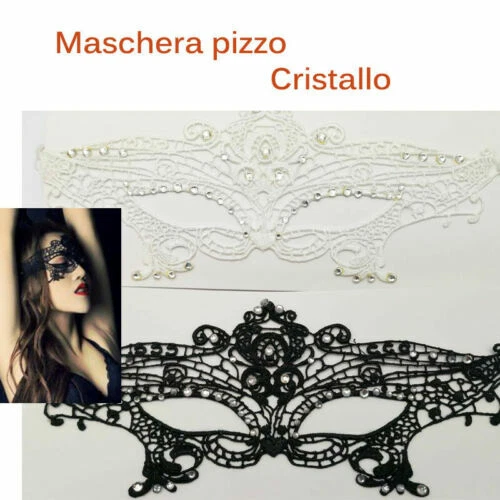 Maschere bianco in pizzo per carnevale e teatro