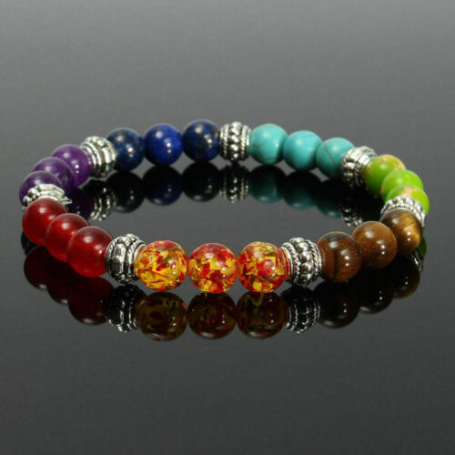 7 Chakra Heilung Tigerauge Naturstein Yoga Energie Perlen Armband Schmuck Heiß - Bild 3 von 324