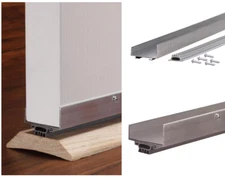 U-Shape Under Bottom Door Seal 36" Length, Seal 7/16" Gap Screws Include, Silver