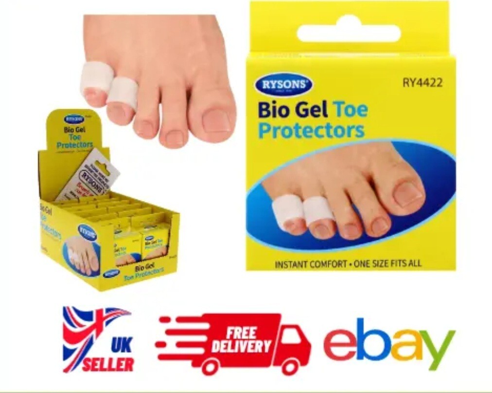 2Pk  Silicone Gel Cushion Toe Protectors Foot Pain Relief Feet Bunions Corn Tube
