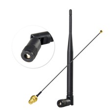 WiFi 2.4GHz 5GHz 6dBi RP-SMA Omni Antenna with U.FL 1.13mm Adapter Cable 15cm