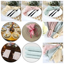 100% Cotton Napkin Dining Table Serviettes Gauze Fabric Rustic Wedding Decor