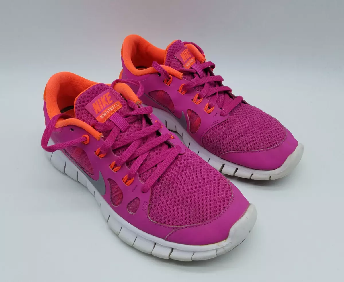 Nike Free 5.0 GS Girl s Size 5Y Running Shoes Pink Orange
