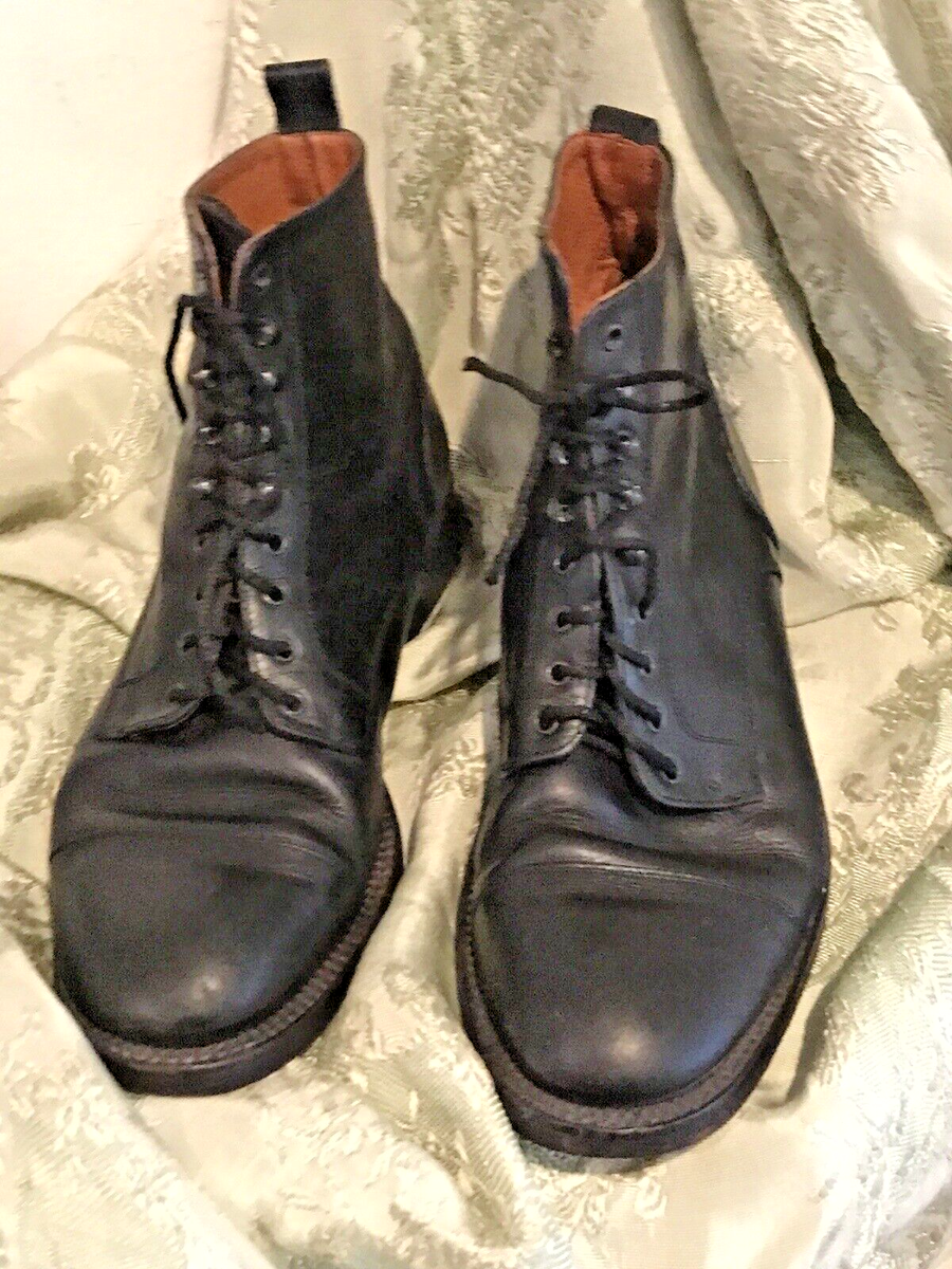 Dockmasters leather boot Vintage Dockmasters Boots Italy Black Lace Up Leather Round  main image 4