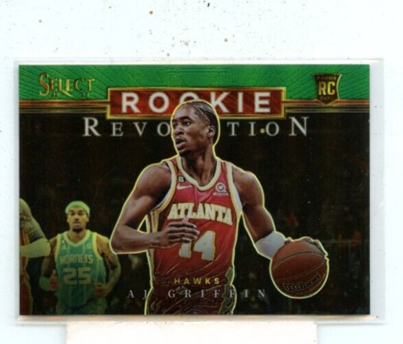 AJ Griffin 2022-23 Panini Select Rookie Revolution Green Prizm Rookie #15 Hawks