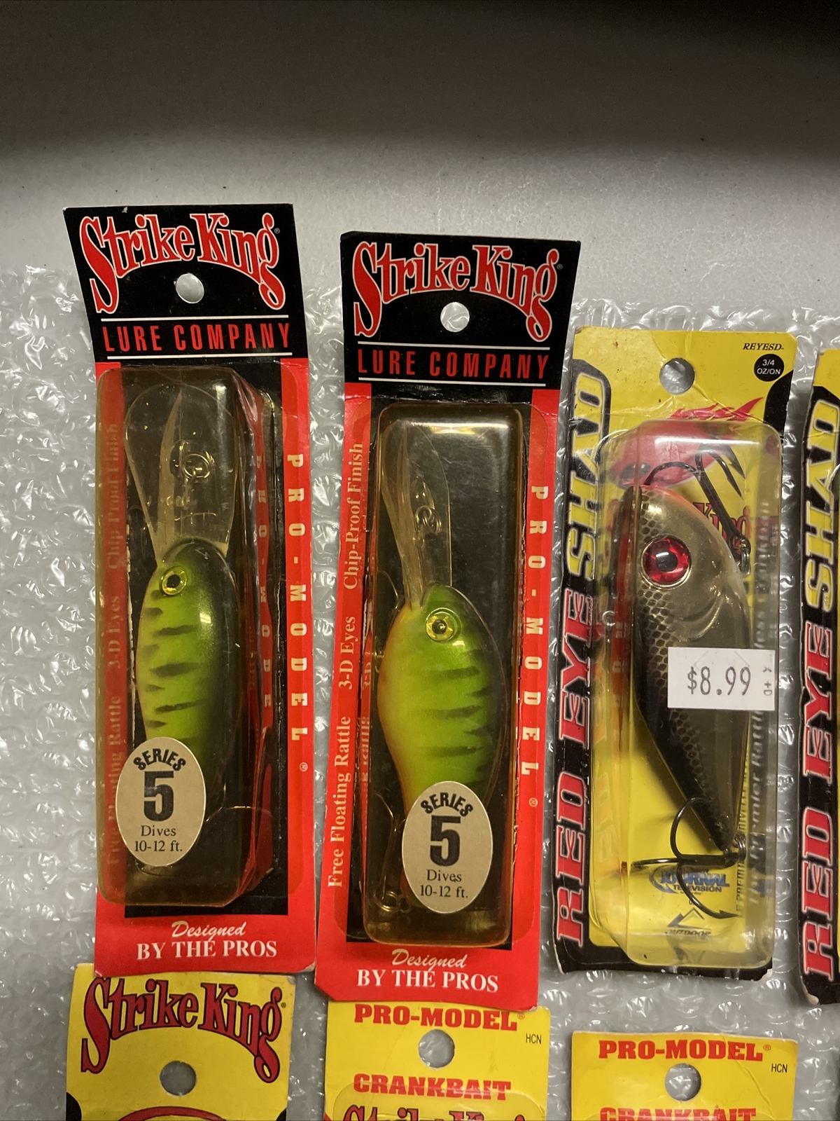 9 New Strike King Crankbaits Pro Model Series Lures Lot Series 3 5 Red Eye Shad - Image 5