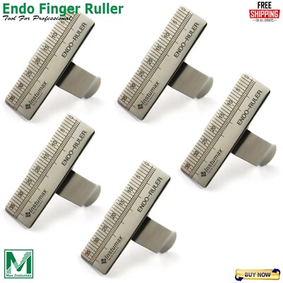 5pcs Endodontic Finger Rulers Span Measure Scale Endo Ring Adjustable