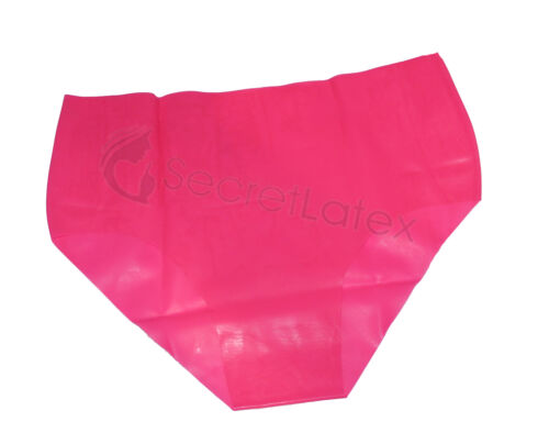 PINK LATEX PANTIES KNICKERS BRIEFS LINGERIE RUBBER UNDERWEAR UK 8 10 12 14 S M L - Picture 1 of 1