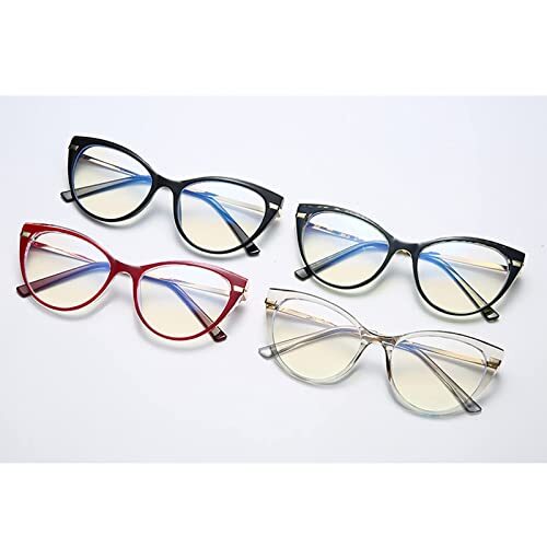ROWCHIC Blue Light Blocking Glasses - Cat Eye Clear Frame Computer Glasses For Women