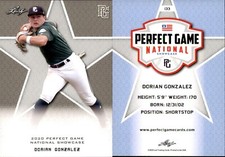 DORIAN GONZALEZ 2020 LEAF PERFECT GAME NATIONAL SHOWCASE ROOKIE CARD #133