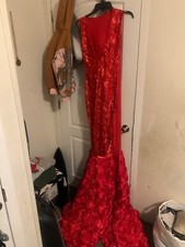 Red prom dress , worn once , Large/Medium, great condition 