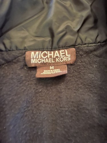 MICHAEL KORS Mens M Black 1/4 Zip Jacket Shoulder Arm Patch Org. $128 - Picture 5 of 7