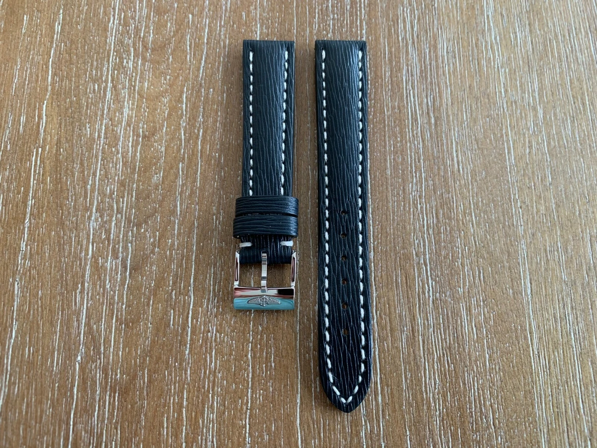 100 AUTHENTIC NEW OEM BREITLING BLUE SAHARA CALFSKIN LEATHER STRAP 16 14mm 210X