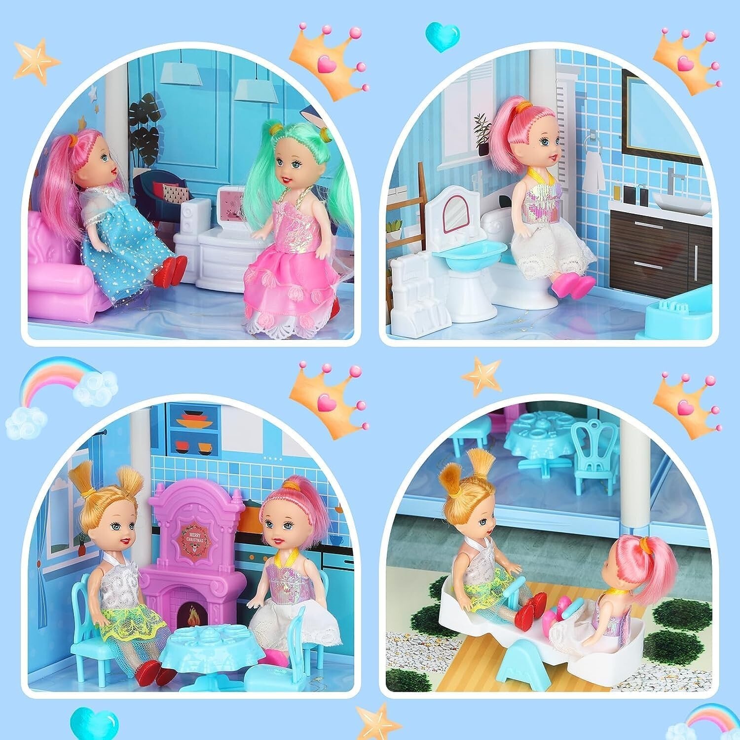 Toddler Doll House for Boy Girl Toys Gift Playhouse 3 4 5 6 7 8+ Year Old