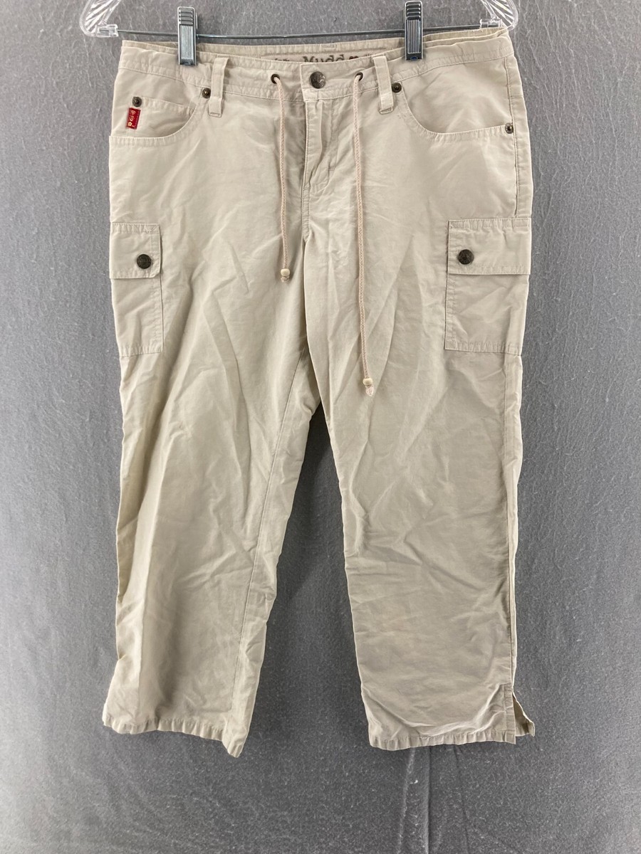 Vintage Mudd Jeans Womens Cropped Capri Khaki Cargo Low Rise Y2K