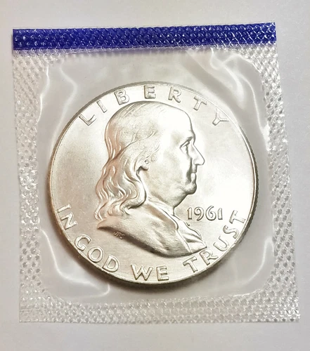 1961 P Franklin Half **90% SILVER**  *BU - MINT CELLO*