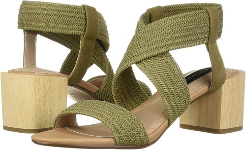 olive green block heel sandals