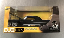 JADA DUB CITY 1963 CADILLAC OLD SKOOL BLACK PAINT  1:24 SCALE FREE SHIPPING
