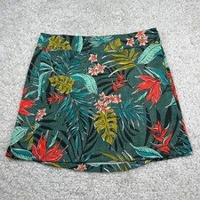 Rip Skirt Women Medium Green Floral Print Pull Off Hawaiian Print Wrap Tropical