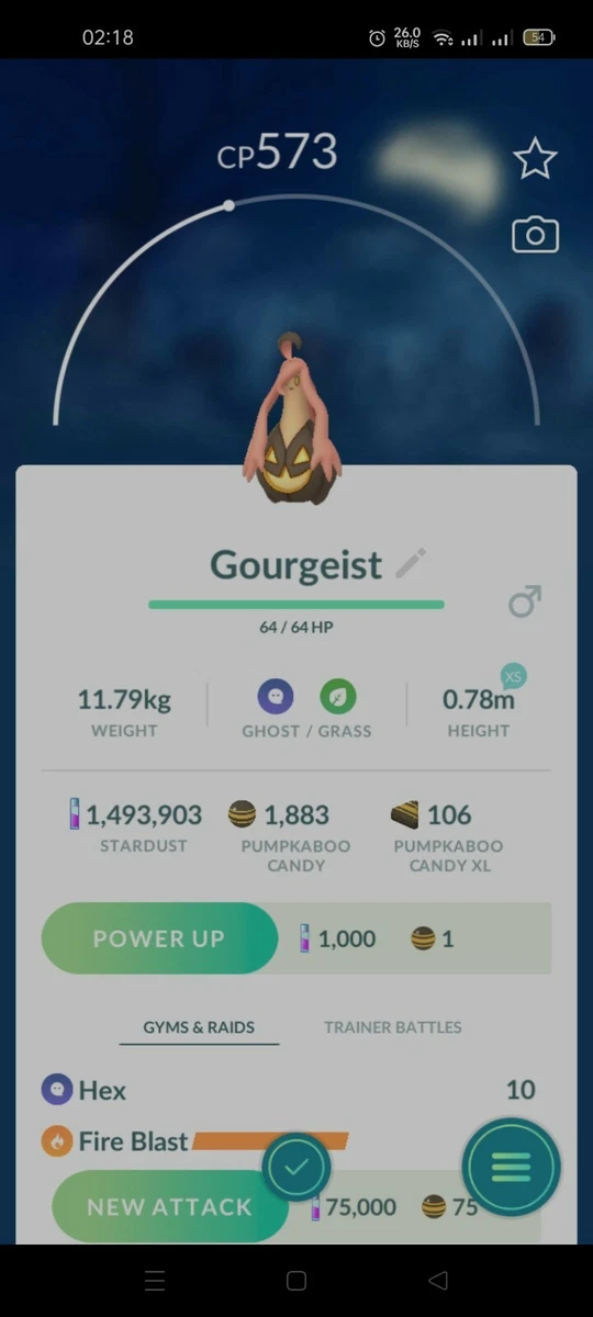 Gourgeist ( Pumpkaboo Evolution ) Pokemon Trade Go | eBay