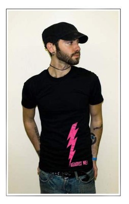 Against Me! Lightning Bolt T-Shirt   Reinventing Axl Rose Punk Rock Tee