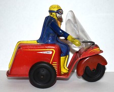 Vintage 1940s Nylint Toys Wind Up 3 Wheel Cushman ScootCycle Motorcycle Toy