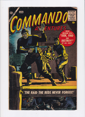 COMMANDO ADVENTURES #1 [1957 VG-] ''SEEK, FIND & DESTROY!''   ATLAS COMICS