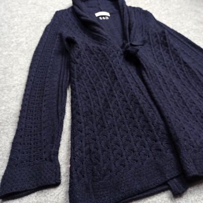 Odd Molly Alpakawolle Strickjacke 1 - S MARINE BLAU Wrap Krawatte Schalkragen