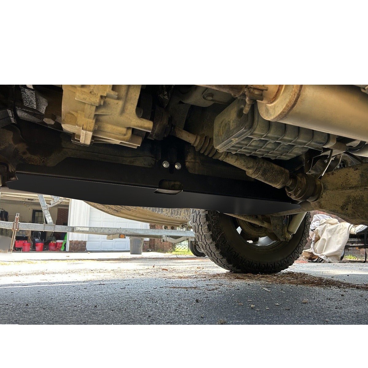 Steel Gas Tank Skid Plate For Jeep Wrangler JK 4-Door (2007-2018) - Powder Coated Black