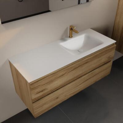 corian waschtisch set weiß aivy eco 120 cm chai rechts mit hahnloch