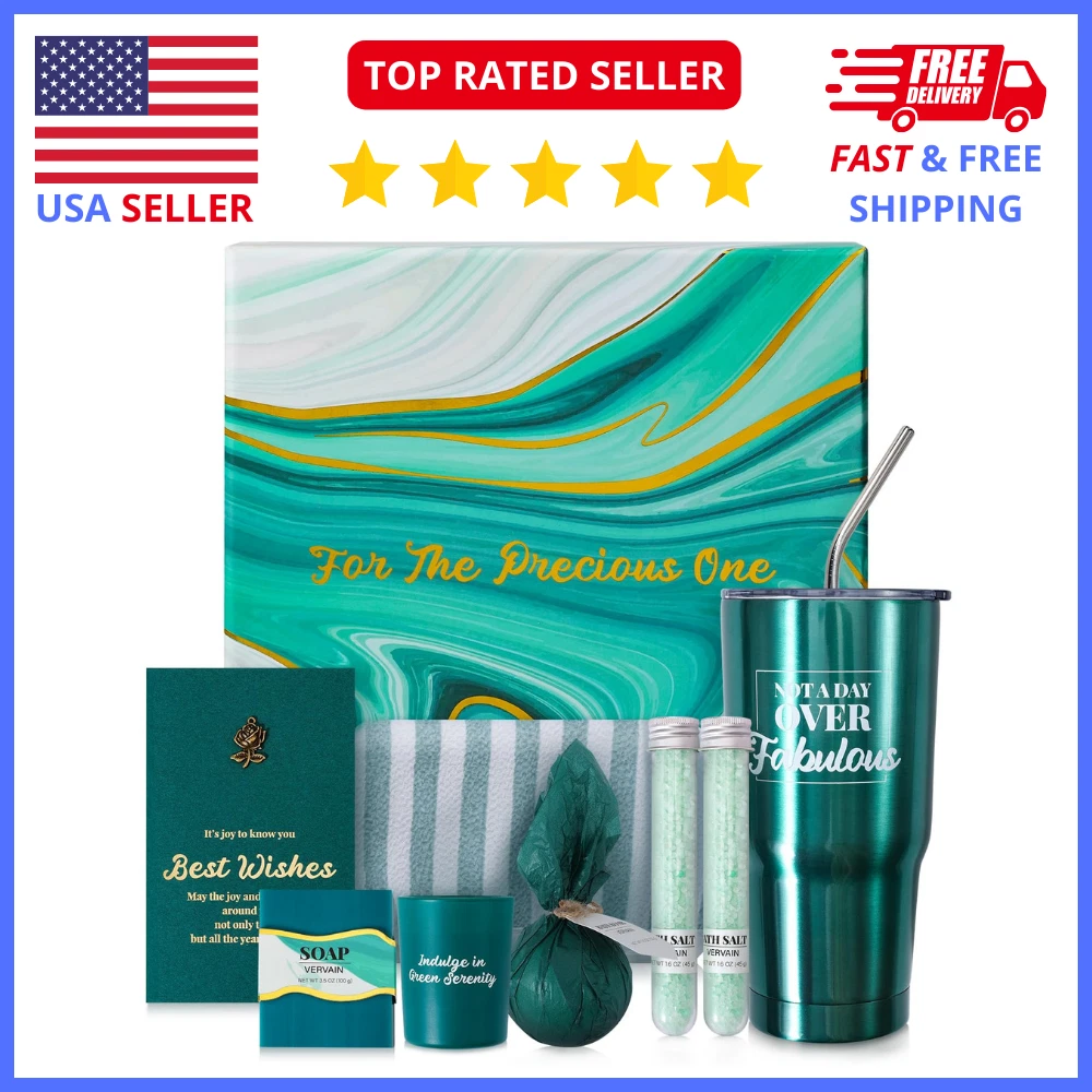 Tumbler & Fuzzy Socks Gift Set – Pampering Bundle with Scented Shower Gel, 20oz