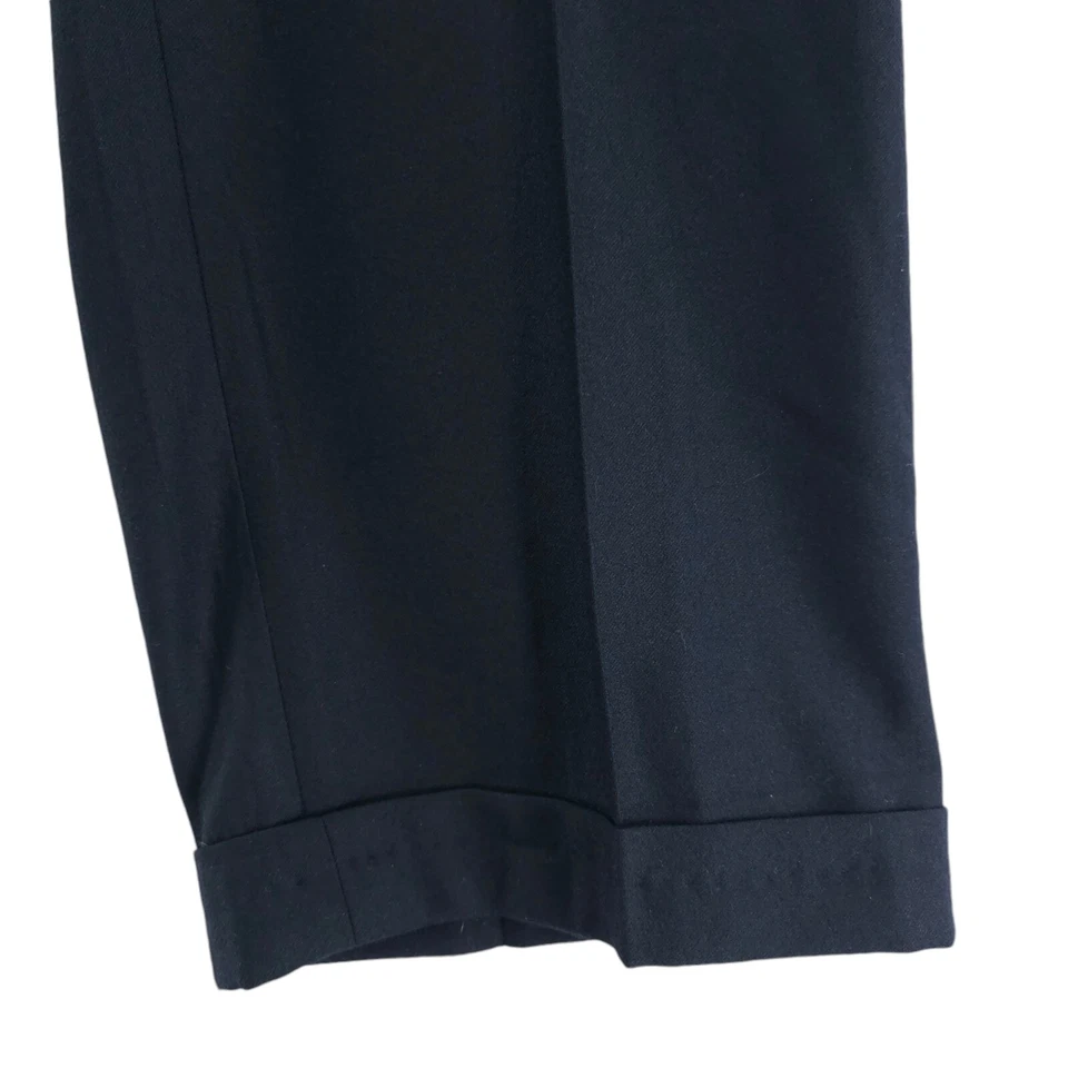 PRINCIPE ITALY Navy Blue Wool Cashmere Pleated Dress Pants Size 33 - Image 3 of 4