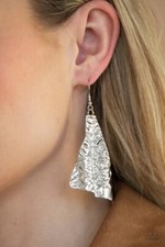 Paparazzi How Flare You Silver Earrings