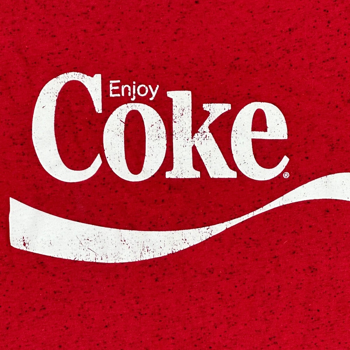 Coca-Cola Retro Speckled Enjoy Coke T-Shirt Graphic Tee Red Mens