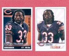 2012 & 2013 Panini CHARLES TILLMAN Chicago Bears 2-Card Sticker Lot
