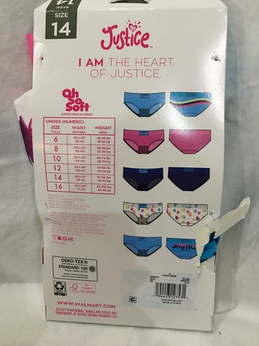 Justice Multicolor Seamless Bikini Panties Girls 5 Pack Underwear Oh so soft NEW - Picture 3 of 4
