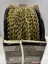 2 100' MACHINE CHAIN BRASS PLATED TWIST LINK- FREE SHIPPING