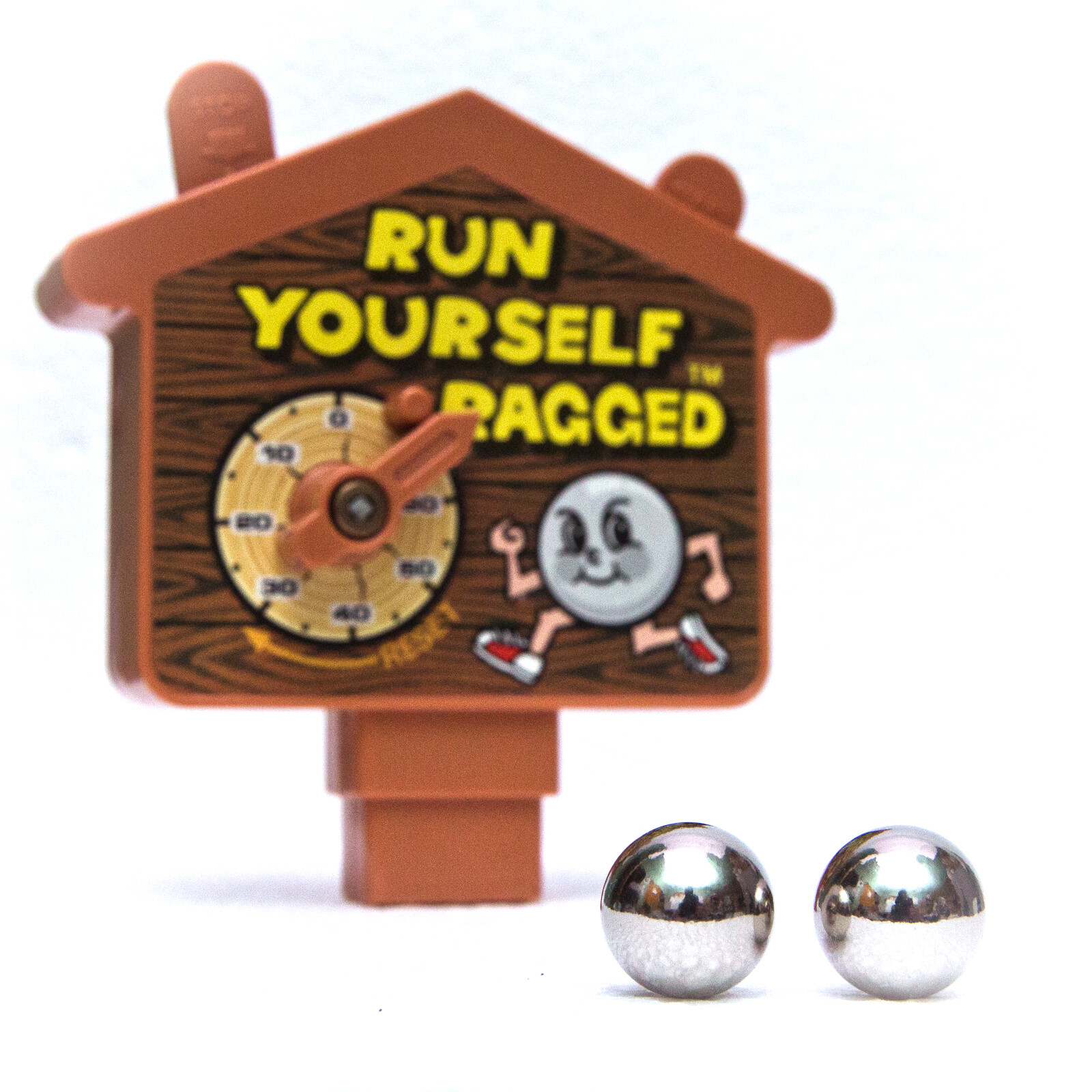 Run Yourself Ragged Board Game REPLACEMENT STEEL BALL MARBLE X2
