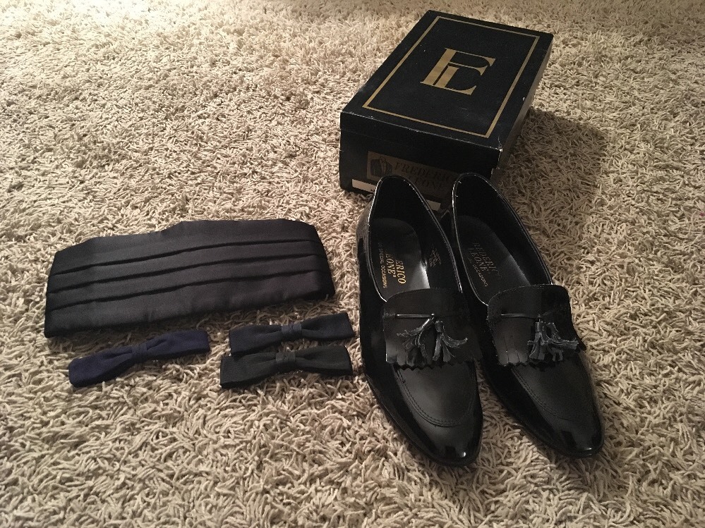 Frederico Leone Chicago Black Pantent Tuxedo Shoes Size 8 Wide FREDERICO LEONE BLACK PATENT LEATHER MENS TUXEDO DRESS SHOES  main image 2
