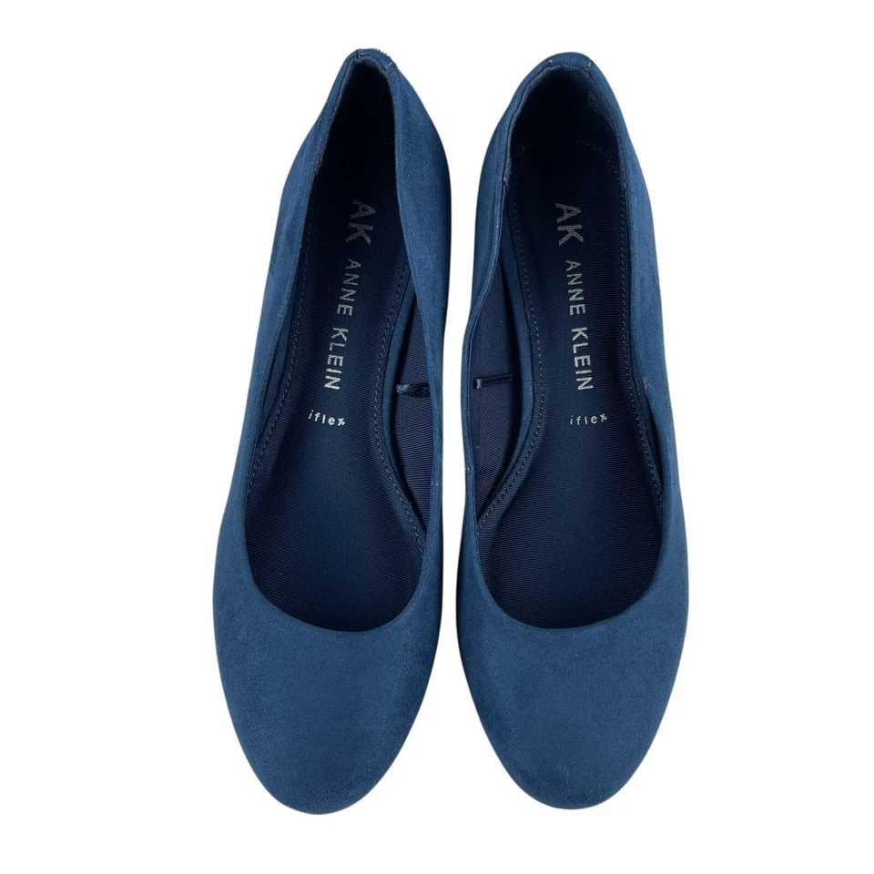 Zapatos de salón Anne Klein Hillin-S flexibles para mujer talla 9M tela azul marino estrás tacón bloque Foto 2 de 4